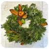 MIxed Greens with Lotus and Palm Cap Wreath