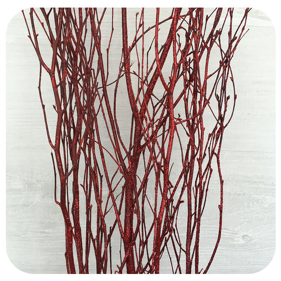 Birch Branches - Red Sparkle
