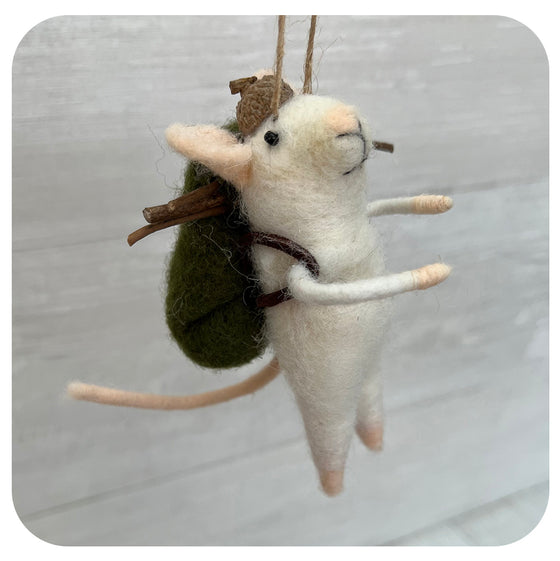 Hiking Mouse with Acorn Hat