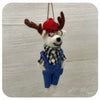 Dog w. Antlers and Overalls