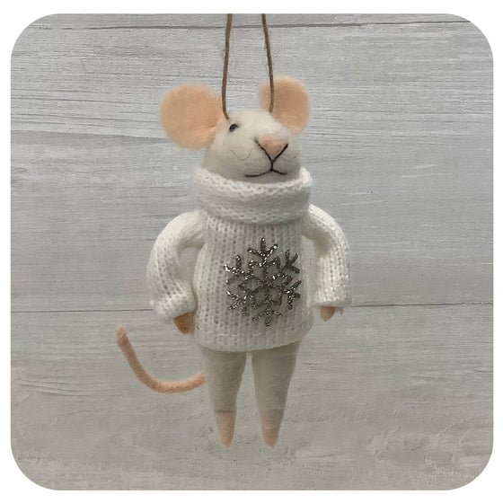 Mouse with Snowflake Sweater