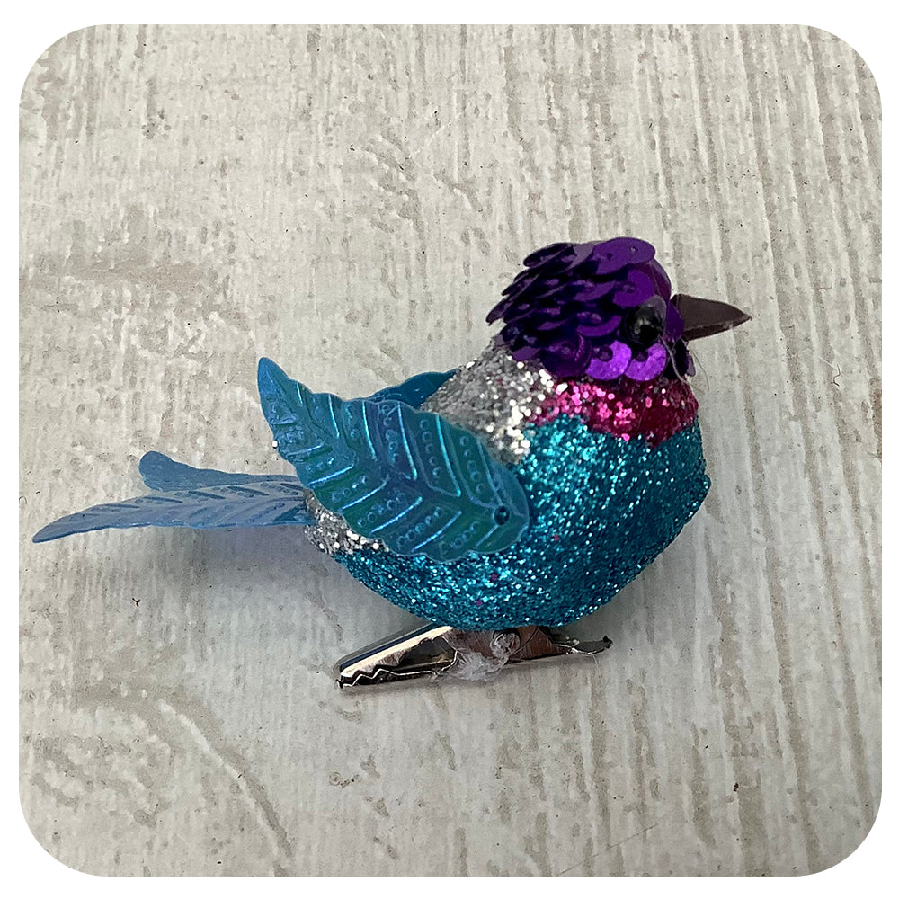 Colourful Sequin Bird Clip