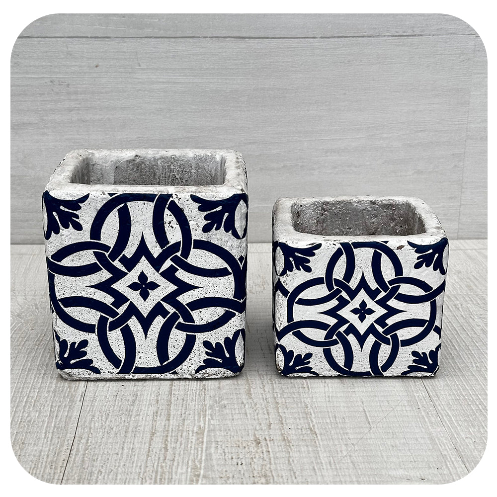 Concrete Art Deco Square Pot