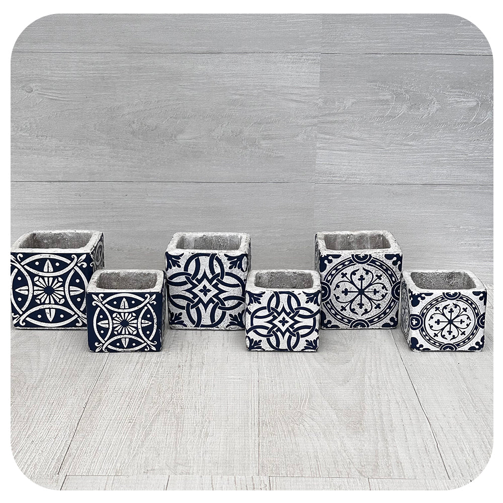 Concrete Art Deco Square Pot