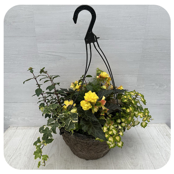 Hanging Basket Shade - Yellow and Fuschia Mix