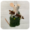 Felt Mouse with Overalls