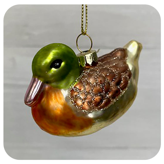 Glass Duck Ornament