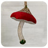 Velvet Capped Mushroom Ornament