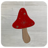 Flat Wooden Mushroom Ornament