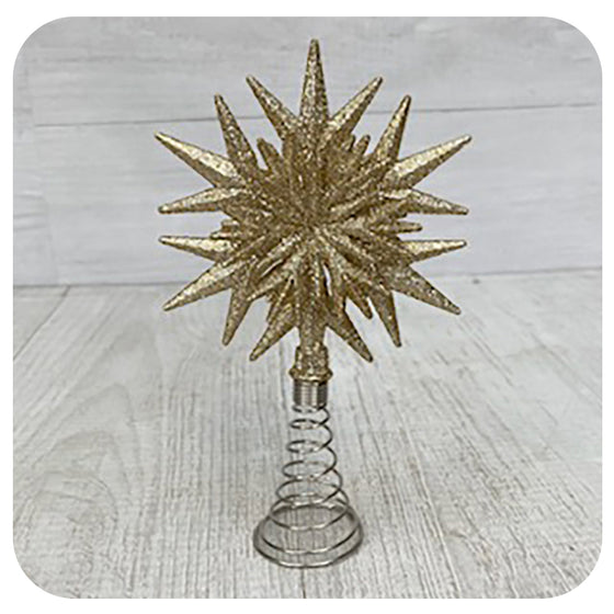 Gold Glitter Snowflake Tree Topper