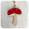 Flat Wooden Mushroom Ornament