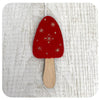 Flat Wooden Mushroom Ornament