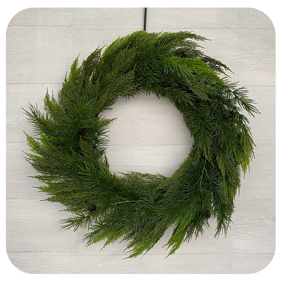 Faux Mixed Cedar Wreath