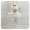 Mouse with Feather Tutu with Tiara and Necklace