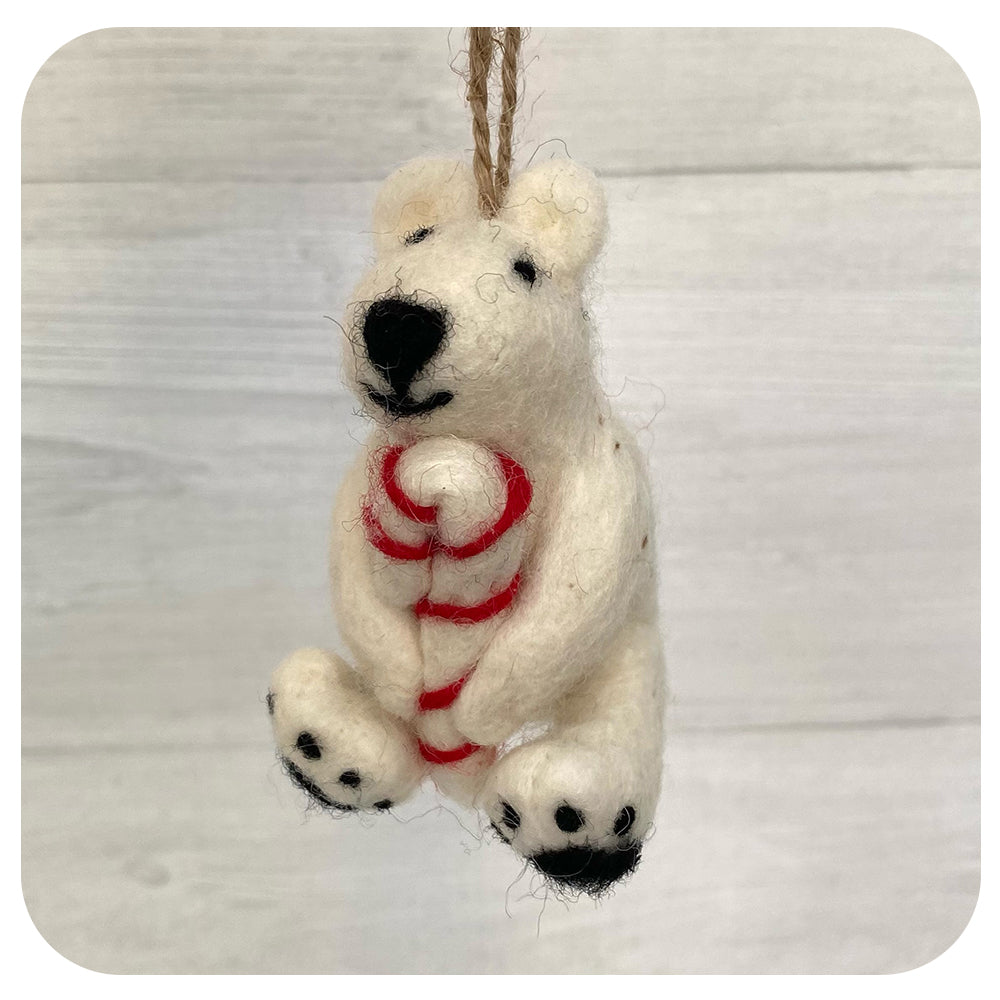 Peppermint the Polar Bear - 100% Sheep Wool