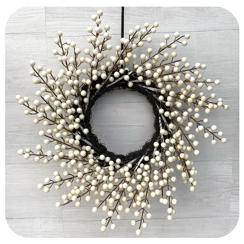 Faux White Cranberry Wreath