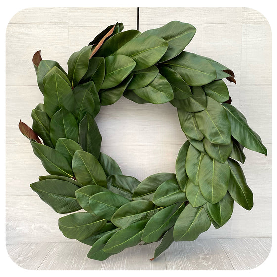 Faux Magnolia Wreath