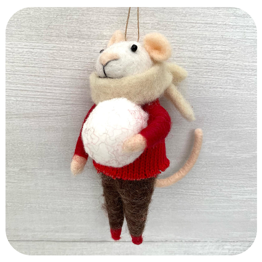 Snowball Scotty Felt Mouse