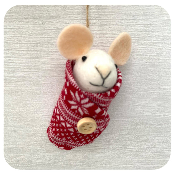 Swaddled Sammy Felt Baby Mouse
