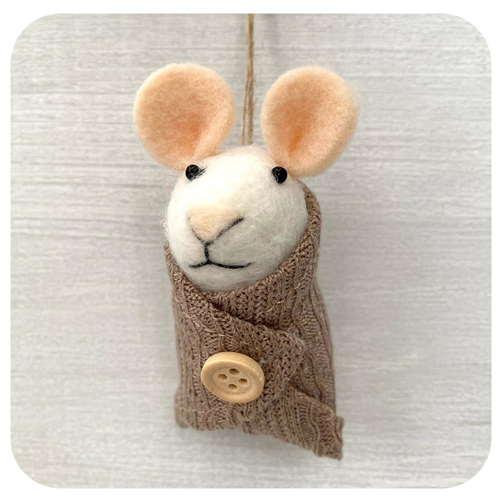 Swaddled Stevie Felt Baby Mouse