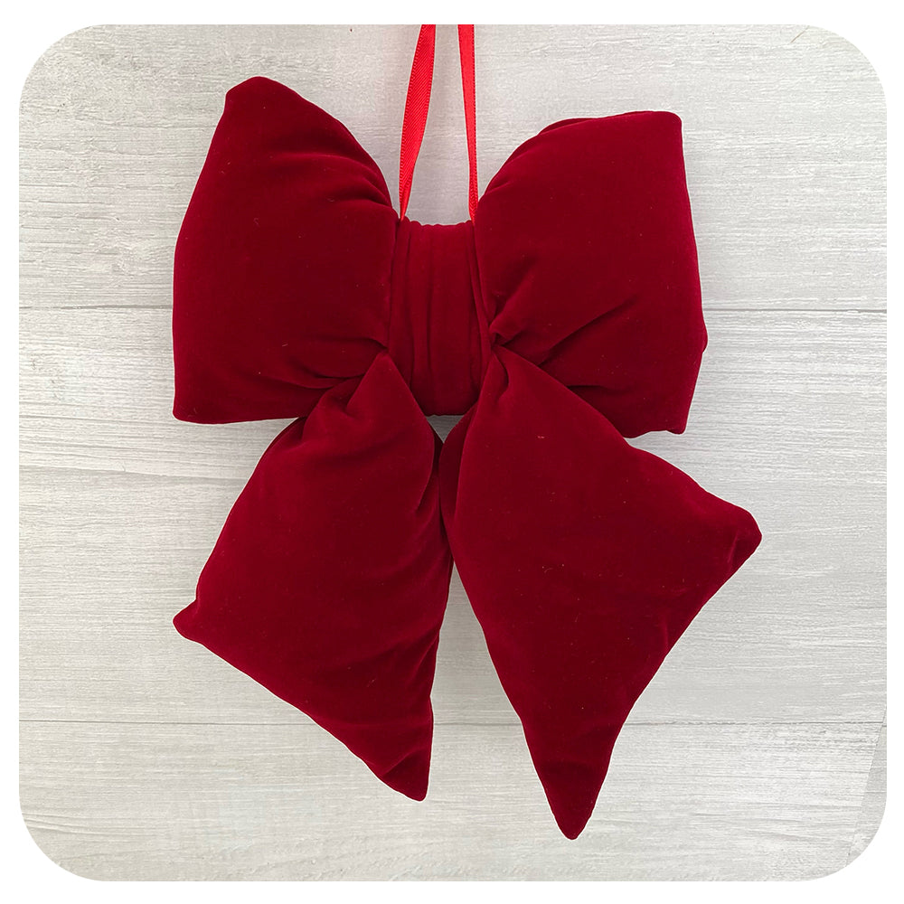 Red Velvet Bow Decoration