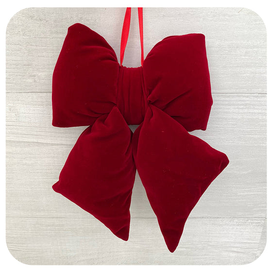 Red Velvet Bow Decoration