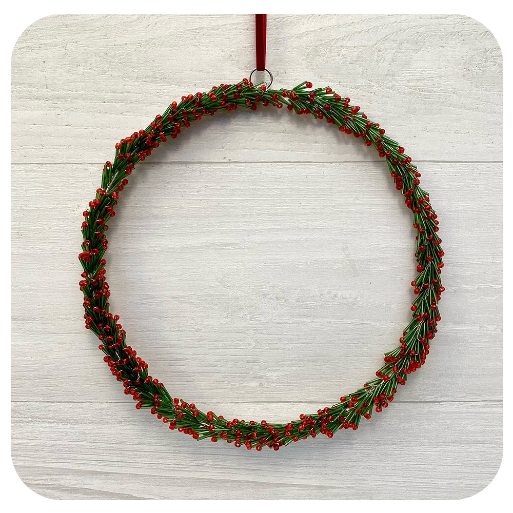 Beaded Berry Faux Wreath