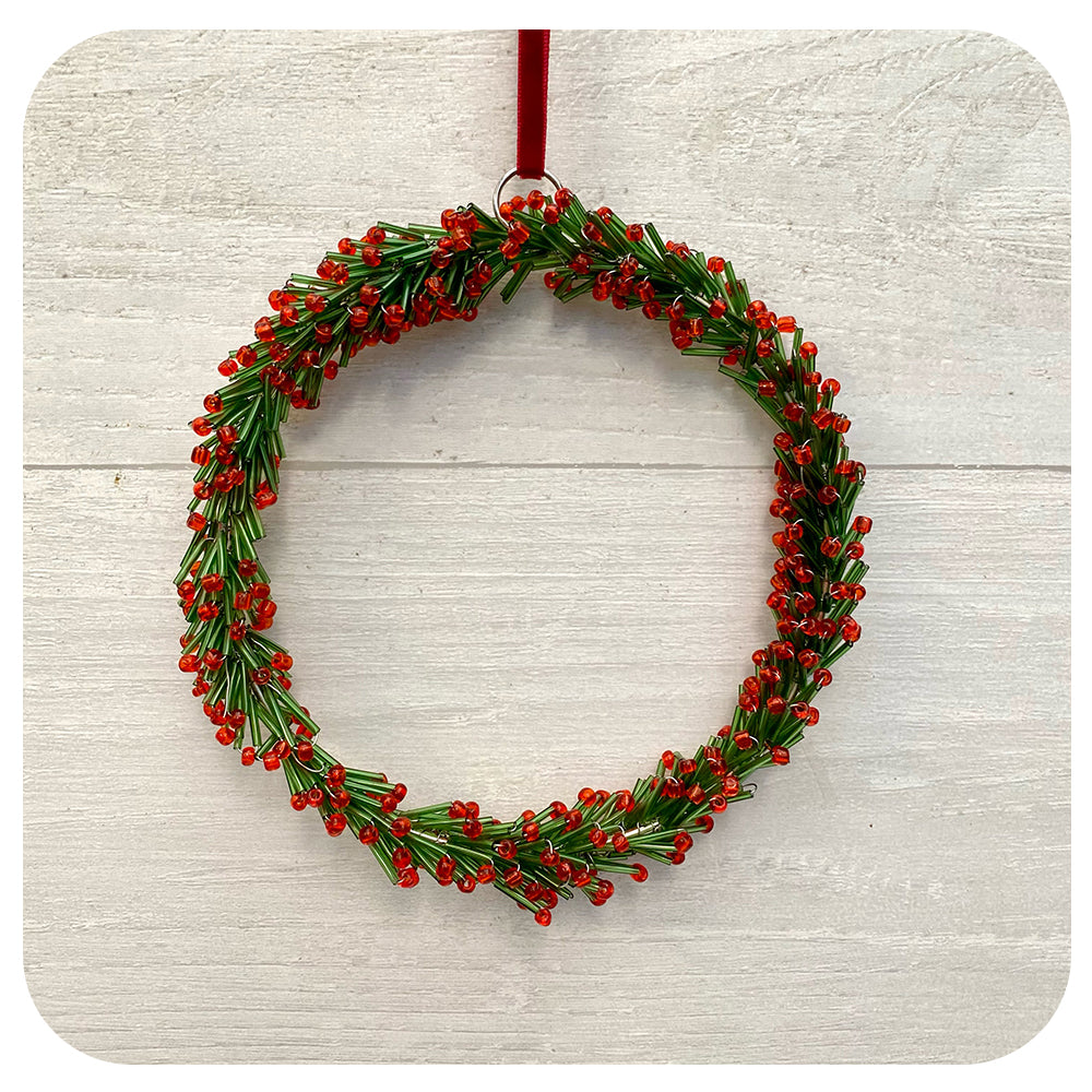 Beaded Berry Faux Wreath