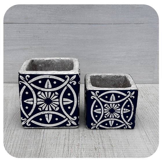 Concrete Art Deco Square Pot