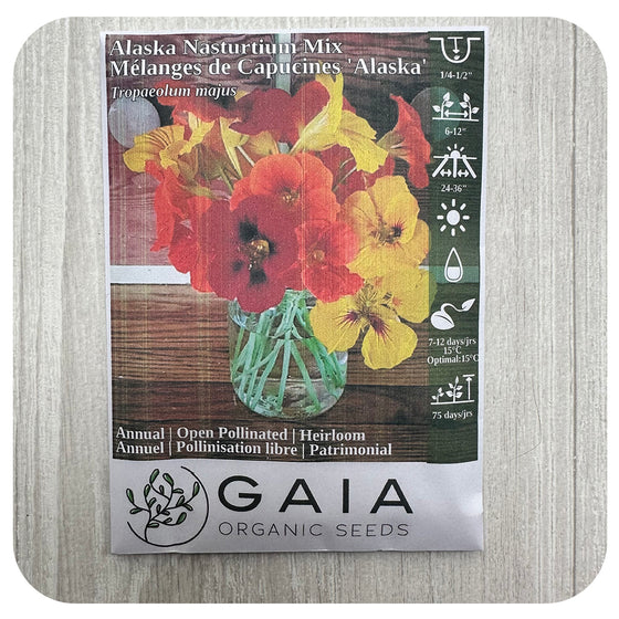 Nasturtium 'Alaska' Seeds (Organic)