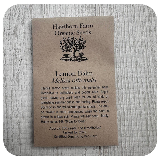 Lemon Balm Seeds (Hawthorn Farm Organic Seed)