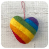 Vibrant Rainbow Felt Heart