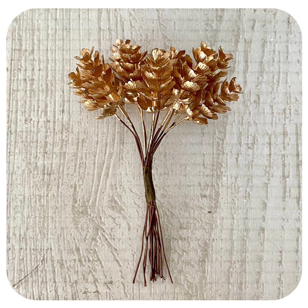MIni Gold Fir Cone Cluster