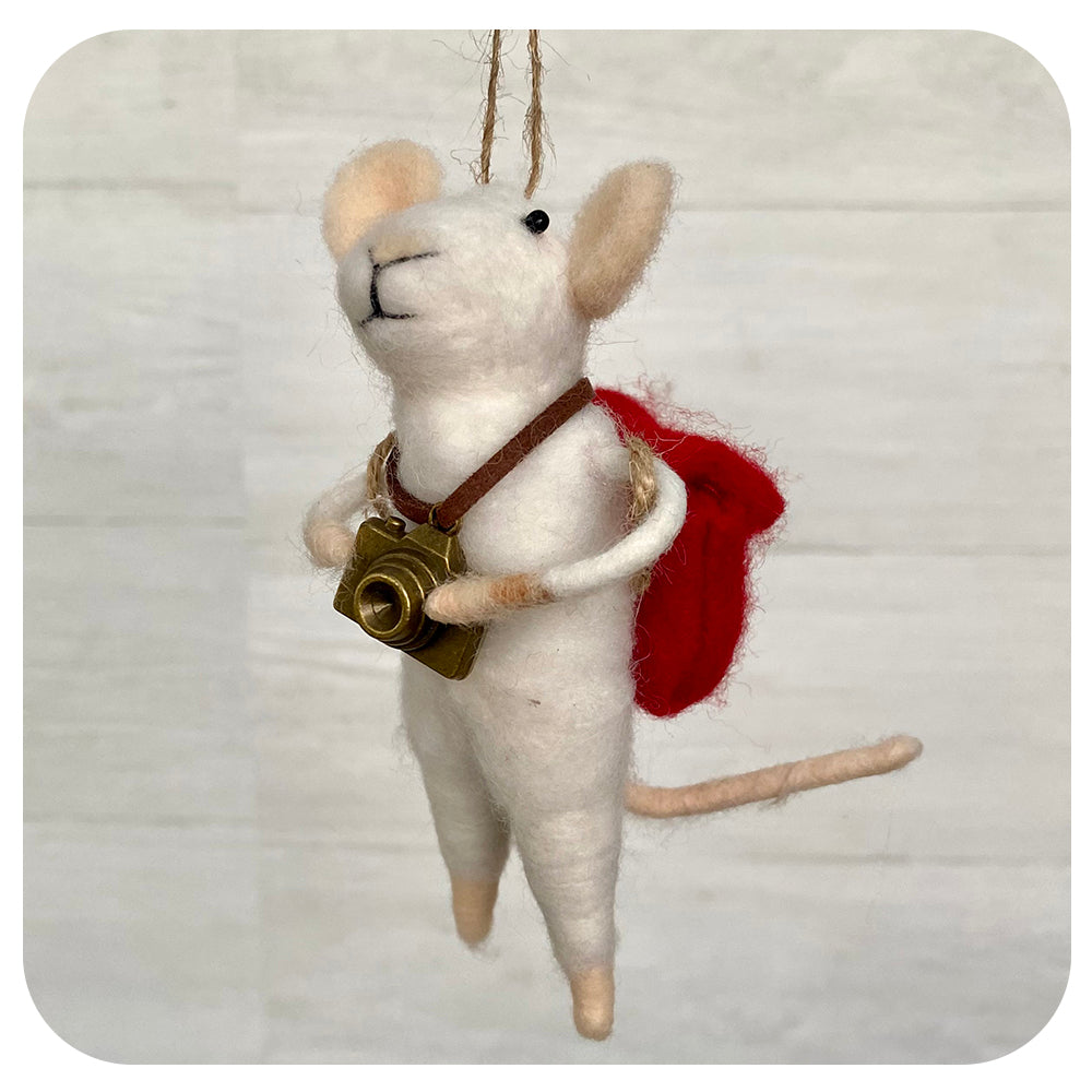 Felt Photographer Mouse Ornament
