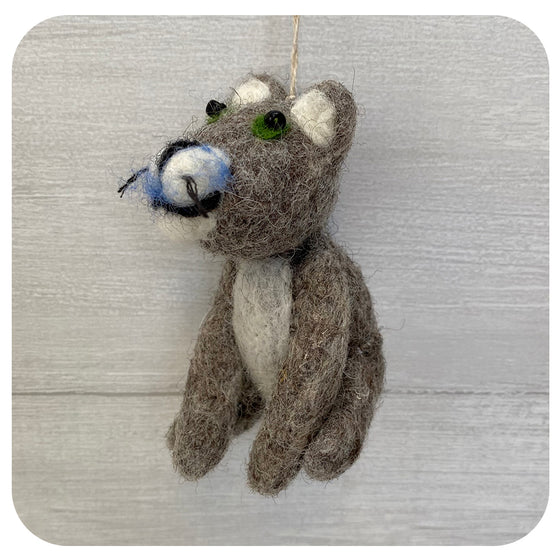 Fairtrade Felt Grey Cat
