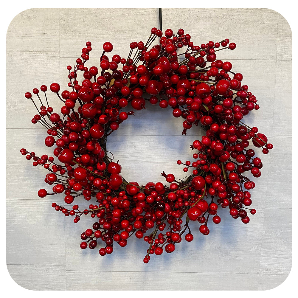 Faux Large Glossy Berry Wreath