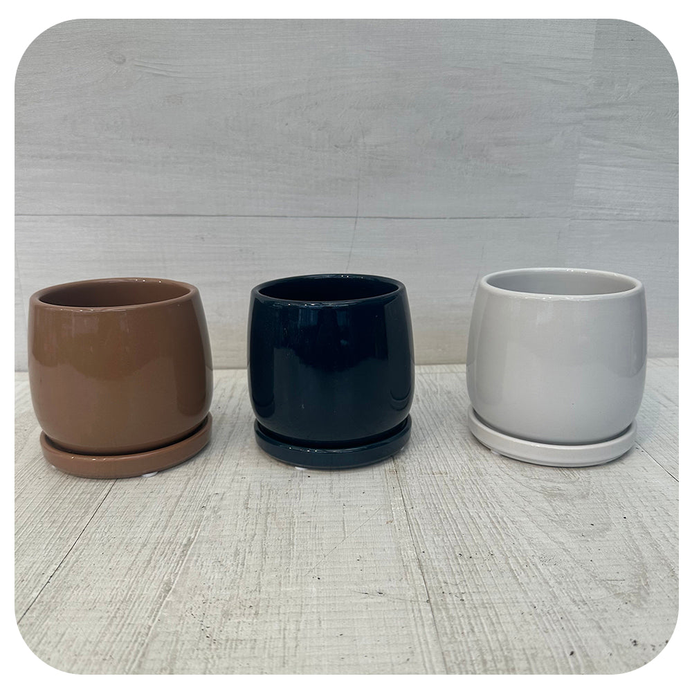 Earth Tones Pot w. Saucer