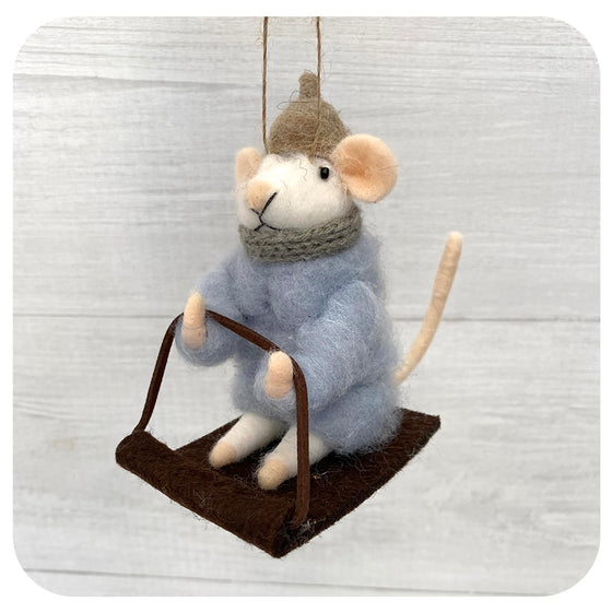 Sledding Soloman Felt Mouse