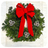 Classic Bow and White-Tipped Cone Wreath