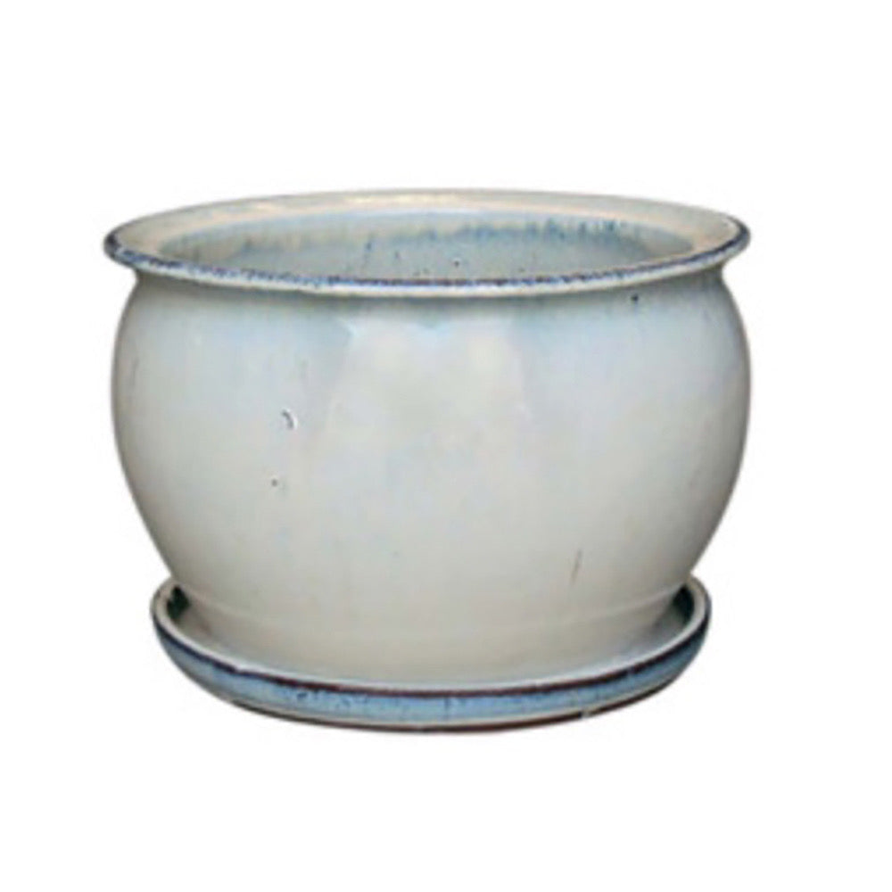 Glazed Bowl Planter w. Saucer