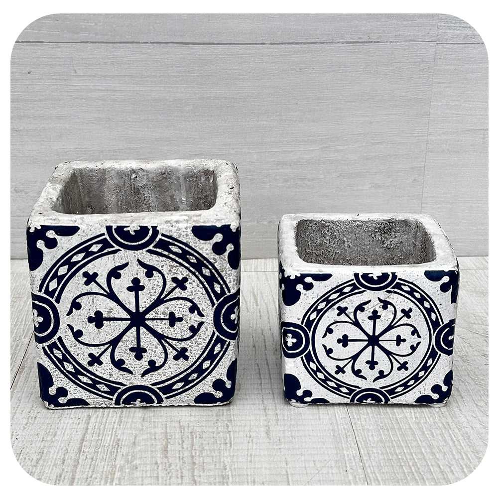 Concrete Art Deco Square Pot