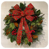 Elegant Red Bow Wreath