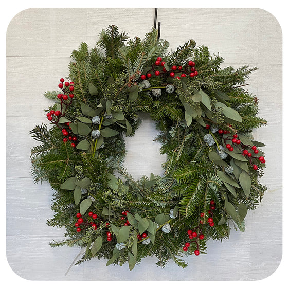 Fraser Fir,  Eucalyptus and Berry Wreath