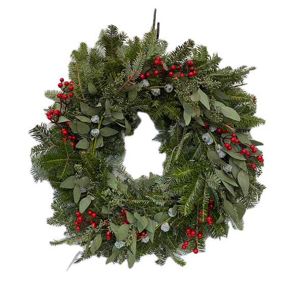 Fraser Fir,  Eucalyptus and Berry Wreath