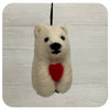 Fair Trade Felted Polar Bear With Heart