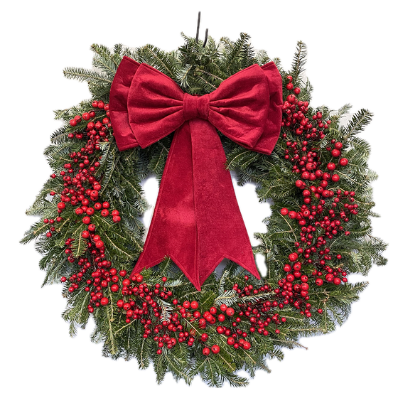 XL Classic Bow, Cone and Berry Wreath