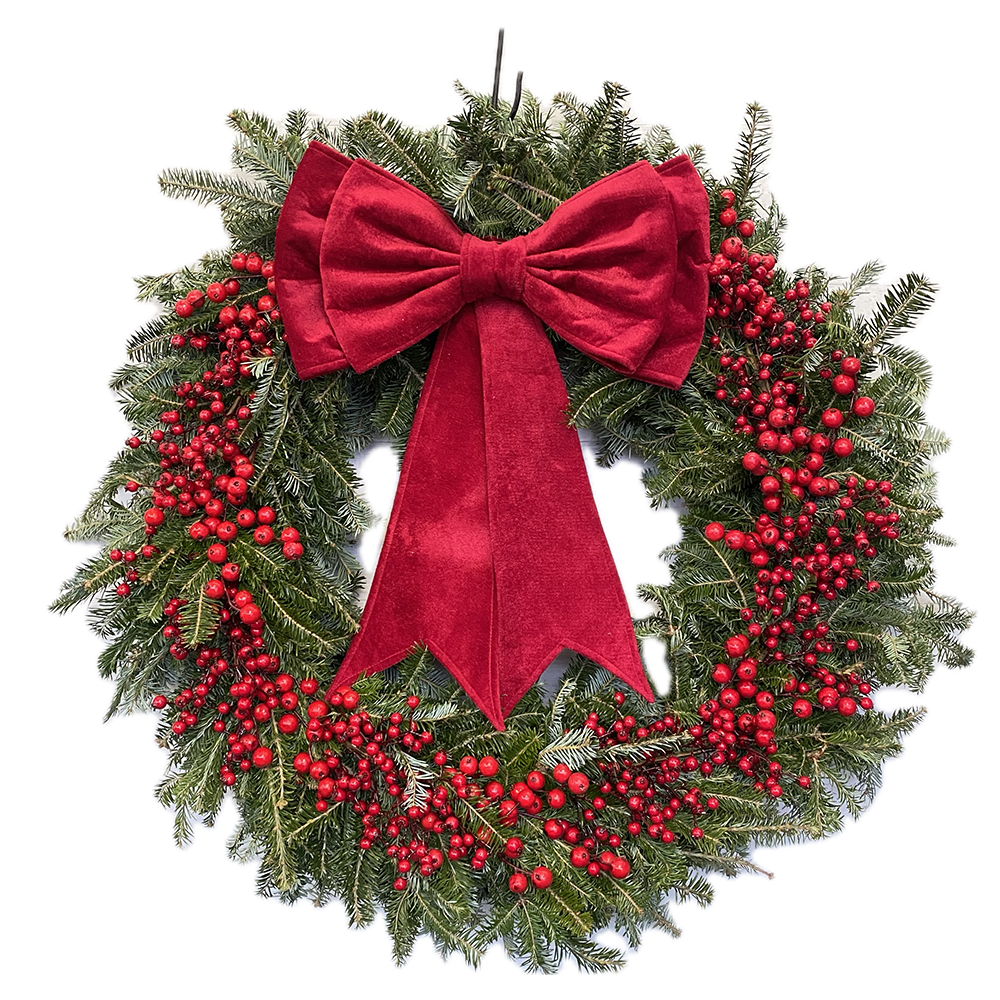 XL Classic Bow, Cone and Berry Wreath