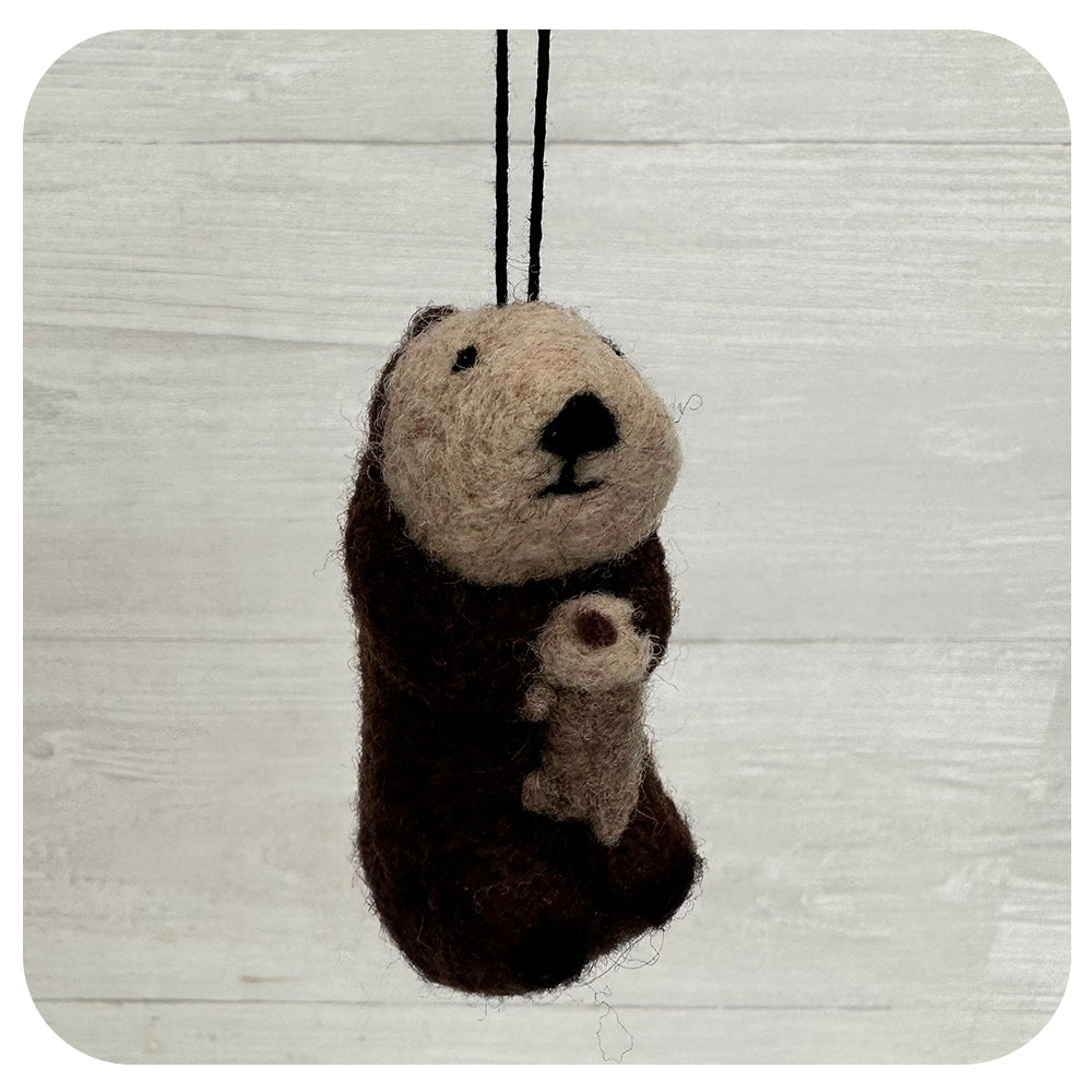 Fair Trade Felted Sea Otter With Pup
