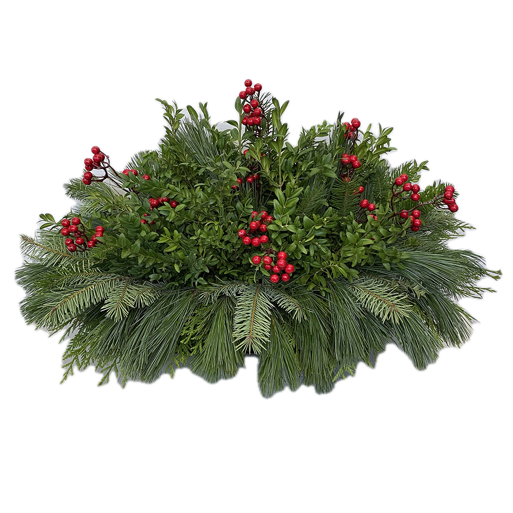 Mini/ Small Window Box - Boxwood and Berries