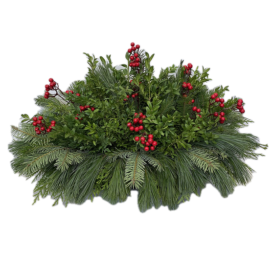 Mini/ Small Window Box - Boxwood and Berries